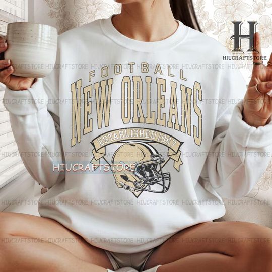 Discover Vintage New Orleans Football fan shirt,New Orleans football Crewneck , New Orleans sweatshirt, Game day Football,Retro football tee