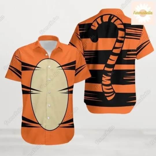 Discover Halloween Tigger Hawaiian Shirt, Winnie The Pooh Button Shirt, Tigger Costume