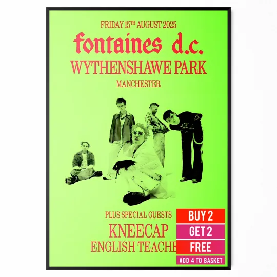 Fontaines D.C. Concert Poster – August 15th – Vertical Matte Print – Rock Fan Artwork