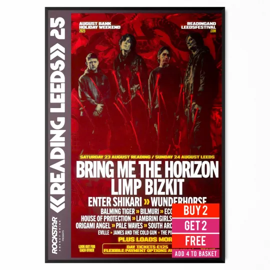 Discover Reading Leeds Festival Line Up 2025 Poster Vertical Print for Fans