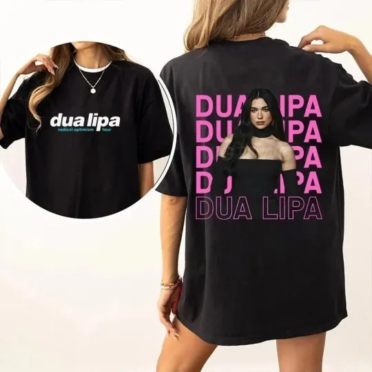 Discover Tour Inspired Dua Lipa Black Shirt Unisex Concert Music Tee 2025 T-Shirt