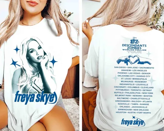 Discover Disney Freya Skye T-shirt, Descendants Zombies Worlds Collide Tour