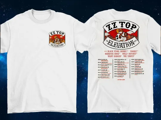 ZZ Top 2025 Tour The Elevation Shirt White Unisex T-Shirt
