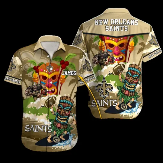 Personalized New Orleans Saints Tiki Wave Hawaiian Shirt for Baseball Fans