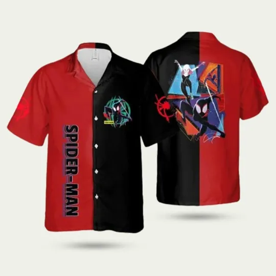 Spiderr Man Across The Spider Verse Texture Hawaiian Shirt