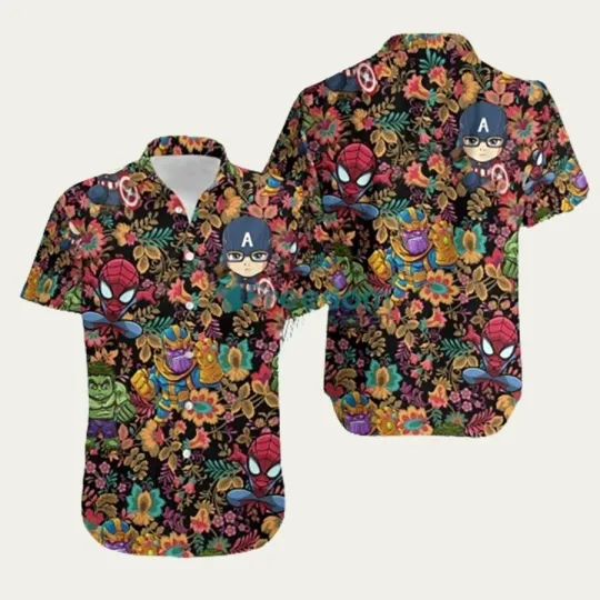 Avengerss Thin Tumbler Captain America Hulk Spiderr Man Hawaiian Shirt