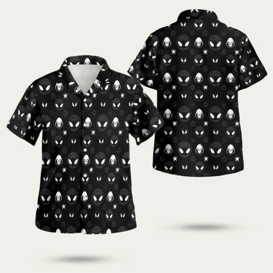 Discover Spiderr Man Multiverse Mask Black Hawaiian Shirt Unisex Adult, S-5XL
