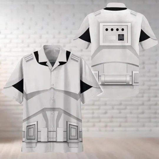 Stormtrooper Cosplay Costume, Star Wars Halloween Hawaiian Shirt, Disney Movie