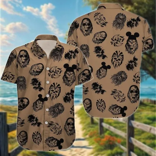 Disney Chewbacca Button Shirt, Chewbacca Sunglasses Hawaiian Shirt , Galaxy's Edge
