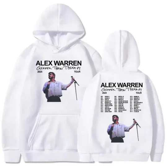 Discover Cheaper Than Therapy Tour 2025 Alex Warren Hoodie Double-Sided For Fans S-5XL