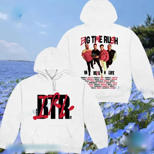 Discover RARE!!! Big Time Rush BTR IRL In Real Life Worldwide 2025 Tour Hoodie All Size