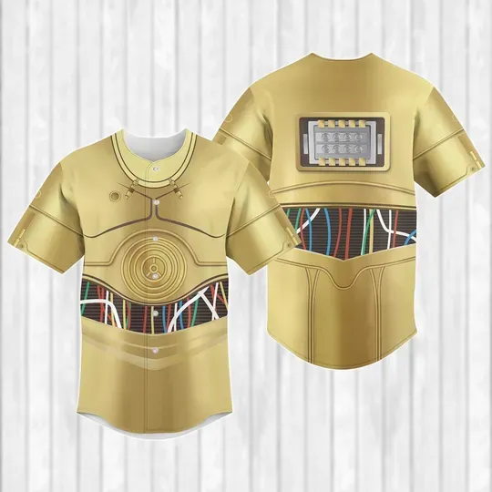 C3PO Star Wars Cosplay Baseball Jersey, Star Wars Movie Jersey Team, The Droid Baseball Shirt, Autobots Love Jersey Shirt For Men