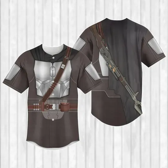 The Mandalorian Cosplay Baseball Jersey, Star Wars Movie Jersey Team, Warrior Baseball Shirt, Pedro Pascal Fans Jersey Shirt For Men