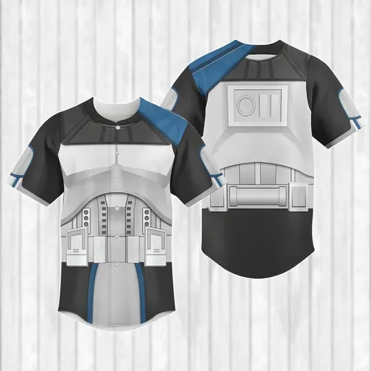 The Clone Trooper Cosplay Baseball Jersey, Star Wars Movie Jersey Shirt Men, Robots Baseball Shirt, Galaxy's Edge Matching Team Jersey