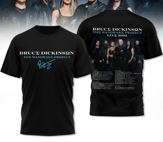 Discover Bruce Dickinson The Mandrake Project Live 2025 3D T-Shirt S-5XL