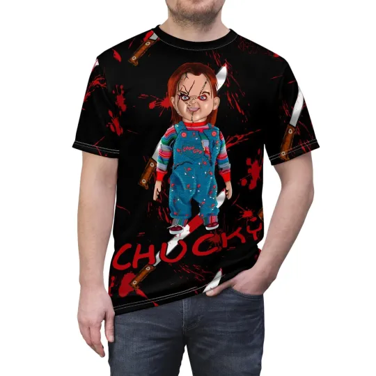 3D Horror Halloween Chucky Wanna Play Serial Killer Spooky Vibes T-Shirt
