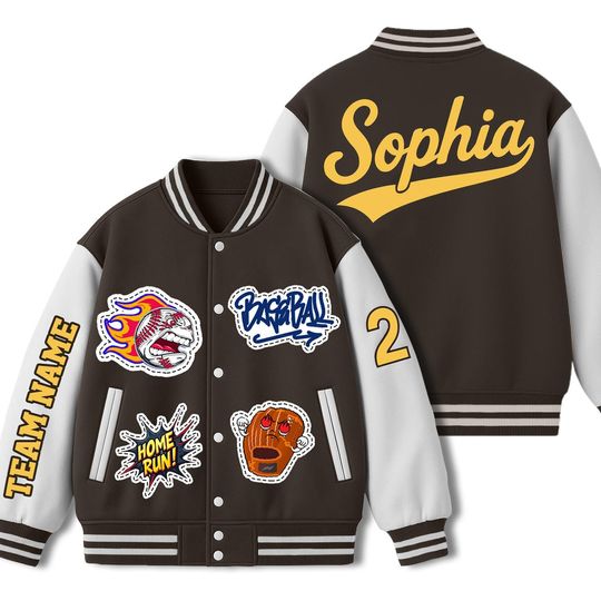 Personalized Varsity Baseball Jacket: Custom Name, Team, Number