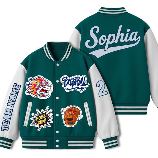 Discover Personalized Varsity Baseball Jacket: Custom Name, Team, Number