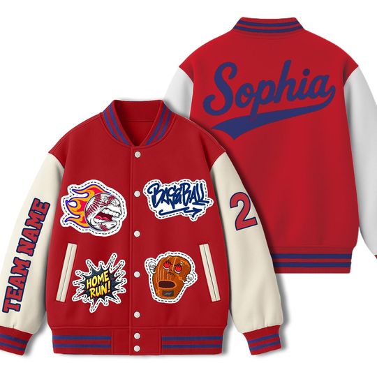 Discover Personalized Varsity Baseball Jacket: Custom Name, Team, Number