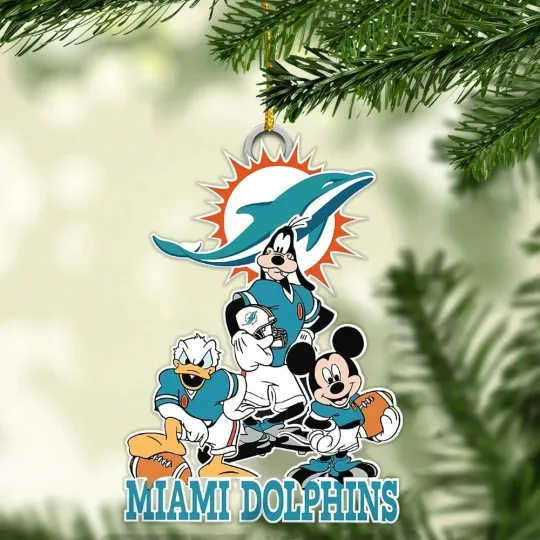 Discover Personalized Miami Football Team Dolphins Christmas Ornament Gift Decor