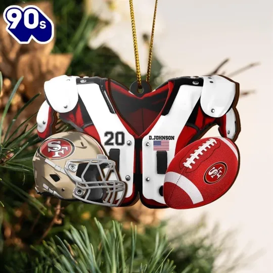 Personalized San Francisco Football Team 49ers Christmas Ornament Gift Decor