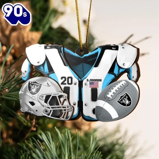 Personalized Las Vegas Football Team Raiders Christmas Ornament Gift Decor
