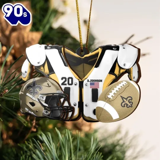 Personalized New Orleans Football Team Saints Christmas Ornament Gift Decor