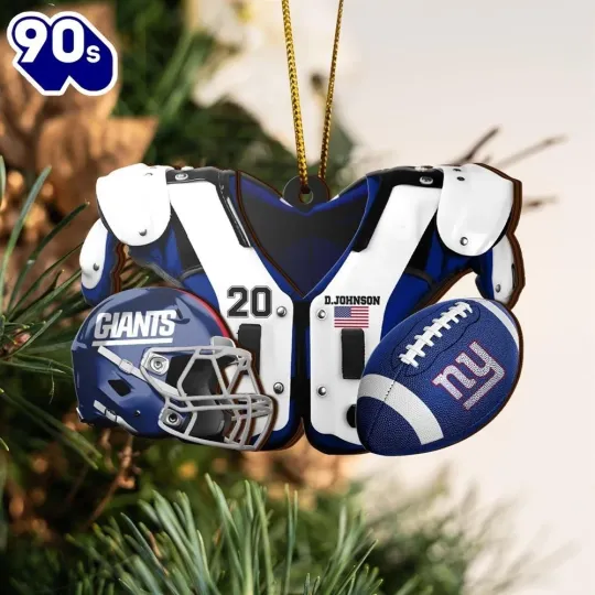 Discover Personalized New York Football Team Giants Christmas Ornament Gift Decor