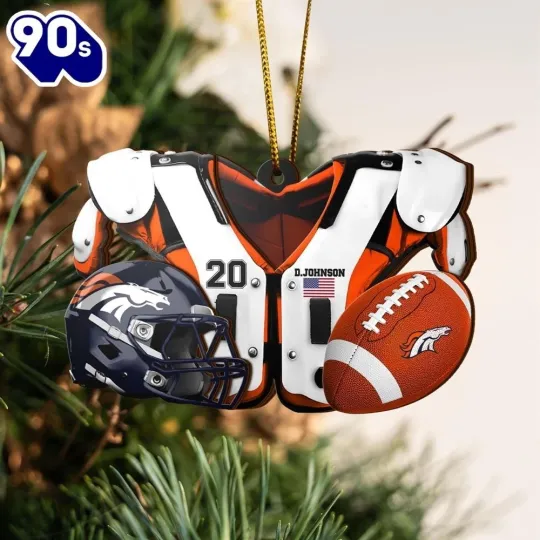 Personalized Denver Football Team Broncos Christmas Ornament Gift Decor