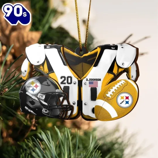 Discover Personalized Pittsburgh Football Team Steeler Christmas Ornament Gift Decor