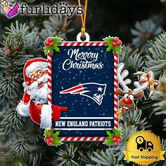 Personalized New England Football Team Patriotss Christmas Ornament Gift Decor