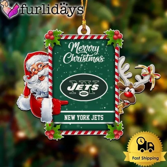 Personalized New York Football Team Jets Christmas Ornament Gift Decor