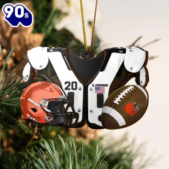 Personalized Cleveland Football Team Browns Christmas Ornament Gift Decor