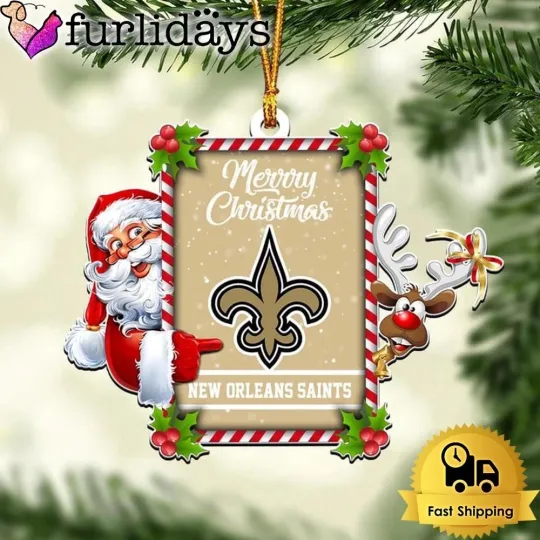 Personalized New Orleans Football Team Saints Christmas Ornament Gift Decor