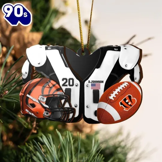 Personalized Cincinnati Football Team Bengals Christmas Ornament Gift Decor