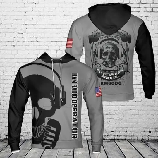 Discover 3D Call Sign Ham Radio Hoodie for Amateur Radio Enthusiasts