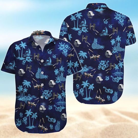 Star Wars Button Up Shirt, Space Ship Hawaiian Shirt, Galaxy's Edge Trip Hawaii Tee, Darth Vader Anakin Shirt, Disneyland  Aloha Shirt