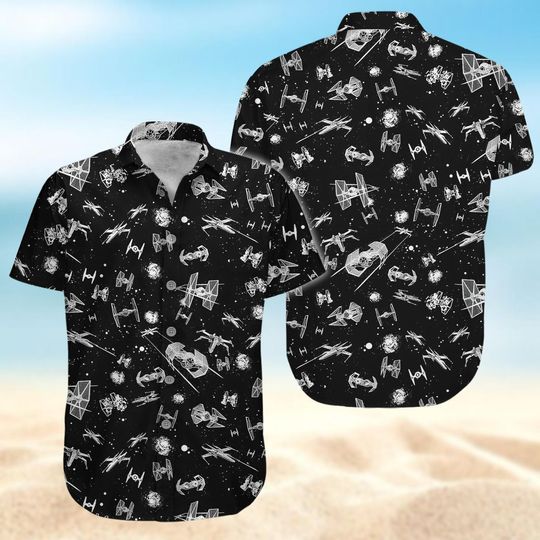 Discover Star Wars Button Shirt, Star Wars Hawaiian Shirt, Spaceship Vacation Shirt, Skywalker Shirts For Men, Galaxy's Edge Tee, Star Wars Gift