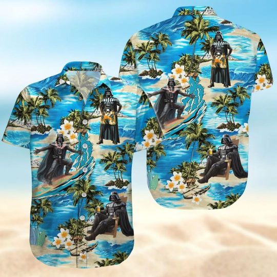 Discover Darth Vader Button Shirt, Star Wars Hawaiian Shirt, Anakin Skywalker Beach Shirt, Funny Vader Tropical Shirt, Disney Family Trip Shirt