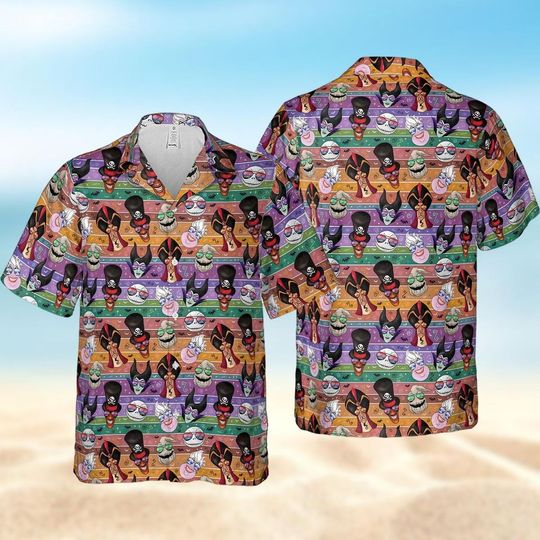 Discover Disney Villains Hawaiian Shirt, Villains Characters Button Shirt, Evil Queen Beach Shirt, Maleficent Vacation Shirt, Short Sleeve Shirt