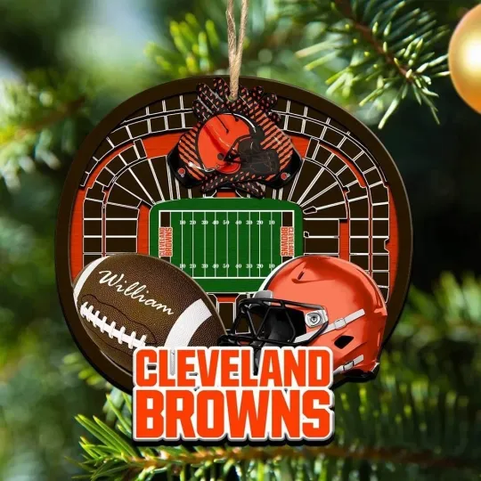 Personalized Cleveland Football Team Browns Christmas Ornament Gift Decor