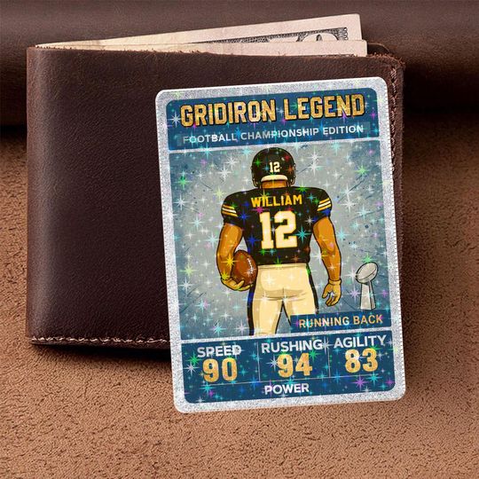 Discover Pittsburgh Football Card  Personalized Gridiron Legend Gift, Custom Running Back Artwork, Limited Edition Collectible for Sports Fans