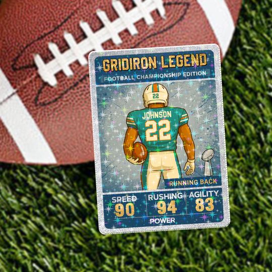 Miami Football Card  Personalized Gridiron Legend Gift, Custom Running Back Design, Unique Football Keepsake for Sports Fans & Collectors