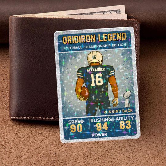 Discover Personalized Gridiron Legend Card  Custom Indianapolis Football Gift, Running Back Design, Football Collectible for Sports Fans & Kids