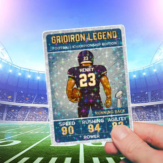 Custom Football Trading Card Baltimore Team  Personalized Gift for Him, Kids, Sports Fans  Gridiron Legend Keepsake for Game Day