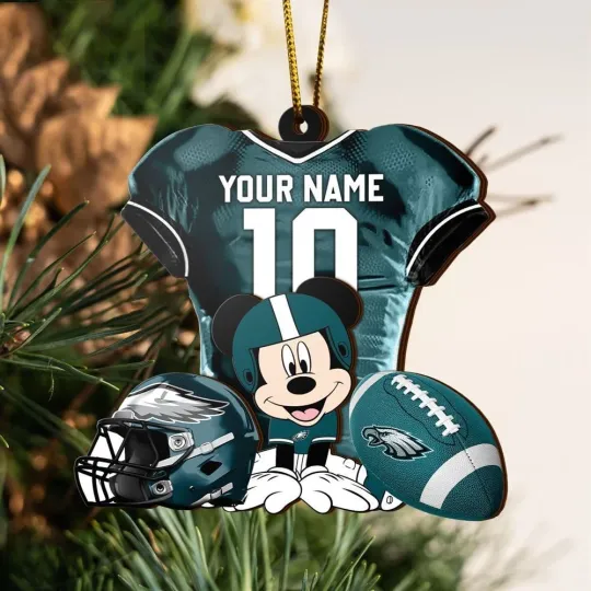 Discover Personalized Philadelphia Football Team Eagles Christmas Ornament Gift Decor