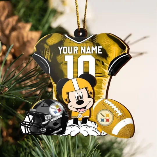 Discover Personalized Pittsburgh Football Team Steeler Christmas Ornament Gift Decor