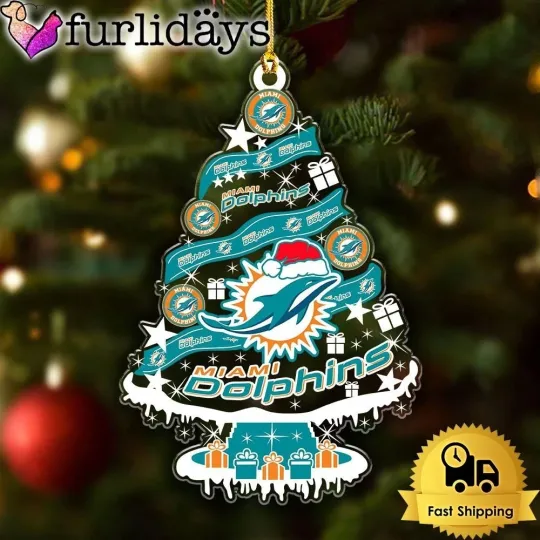 Discover Personalized Miami Football Team Dolphins Christmas Ornament Gift Decor