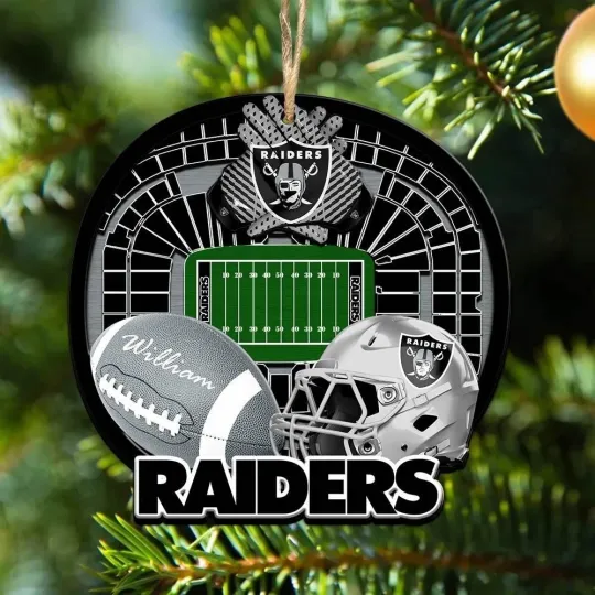 Personalized Las Vegas Football Team Raiders Christmas Ornament Gift Decor