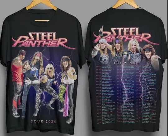 Steel Panther Feel The Steel 2025 Tour 3D T-Shirt